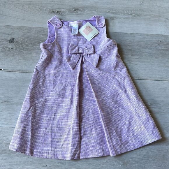 Janie and Jack Girls Lavender Bow Dress 12-18 Months NWT - Picture 3 of 5